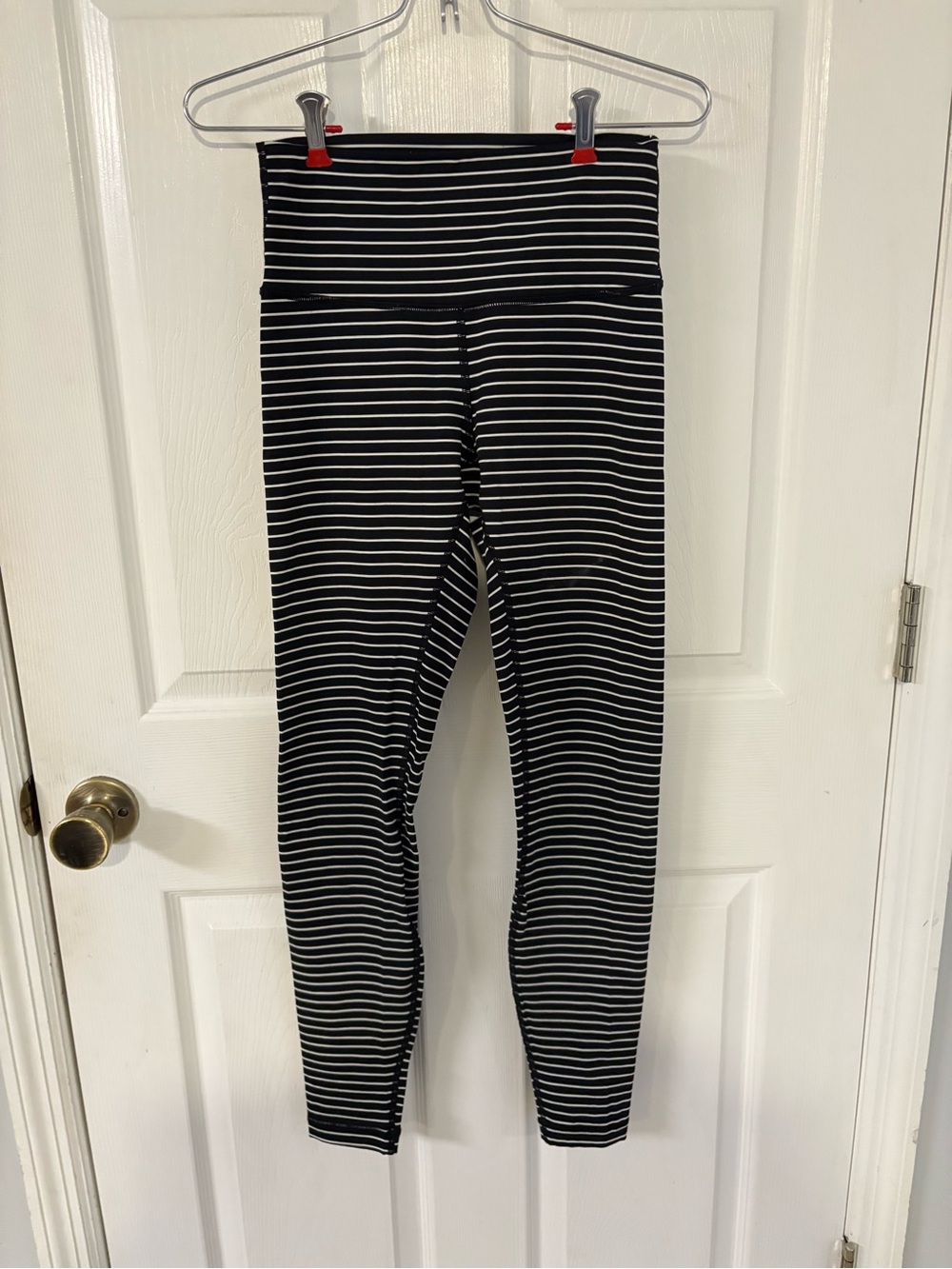 lululemon athletica Black and White Striped Leggings